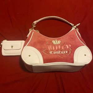 Juicy Couture Pink and White Hobo Bag